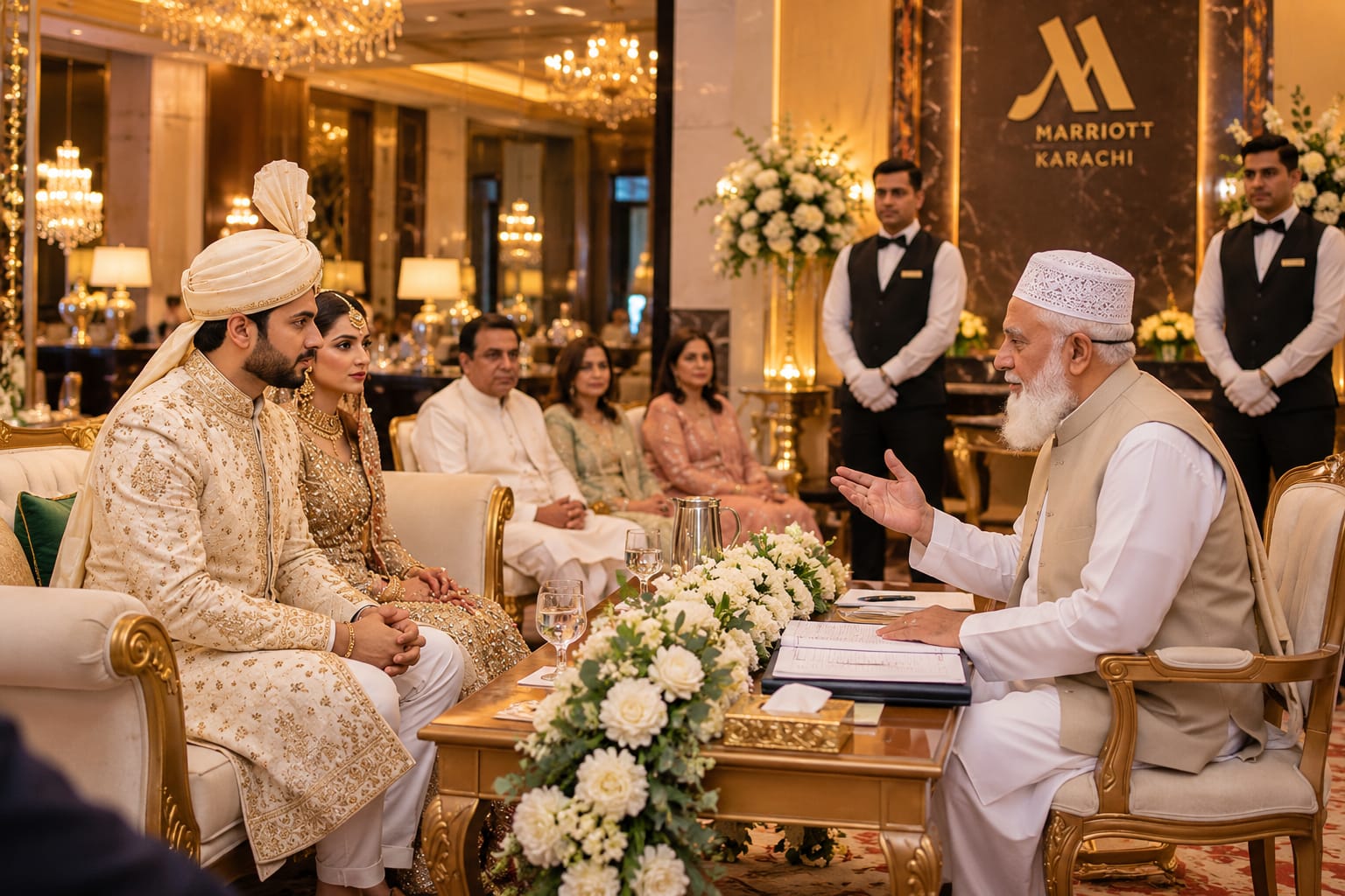 Senior Scholar Solemnizing Nikah at Marriott Karachi