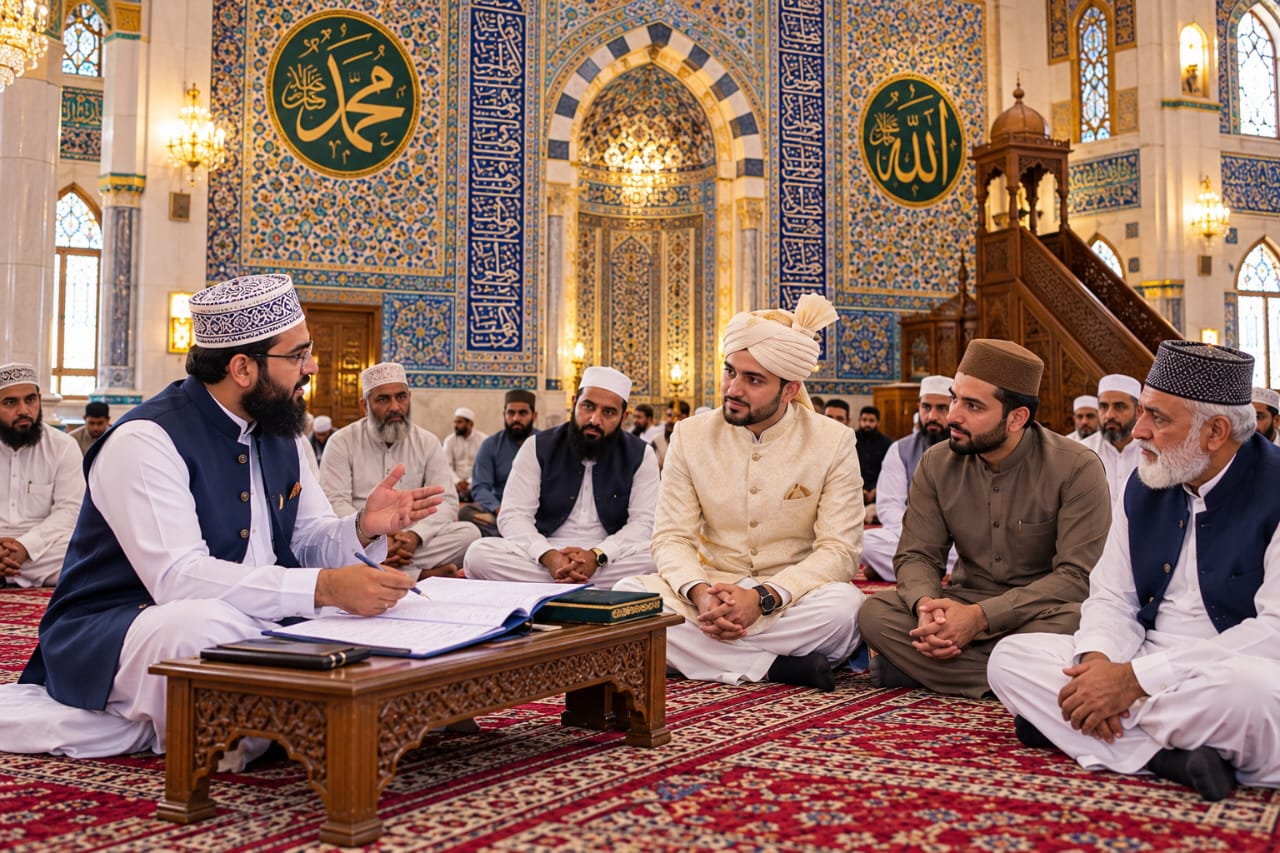 Islamic Scholar Solemnizing Nikah inside Mosque